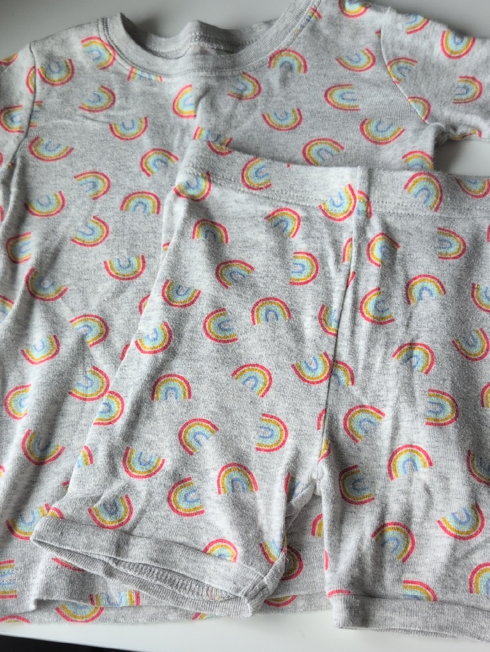 Gray And Rainbow Shorts Pajamas